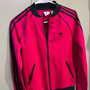 Adidas Fuchsia and Black Zip-Up Jacket